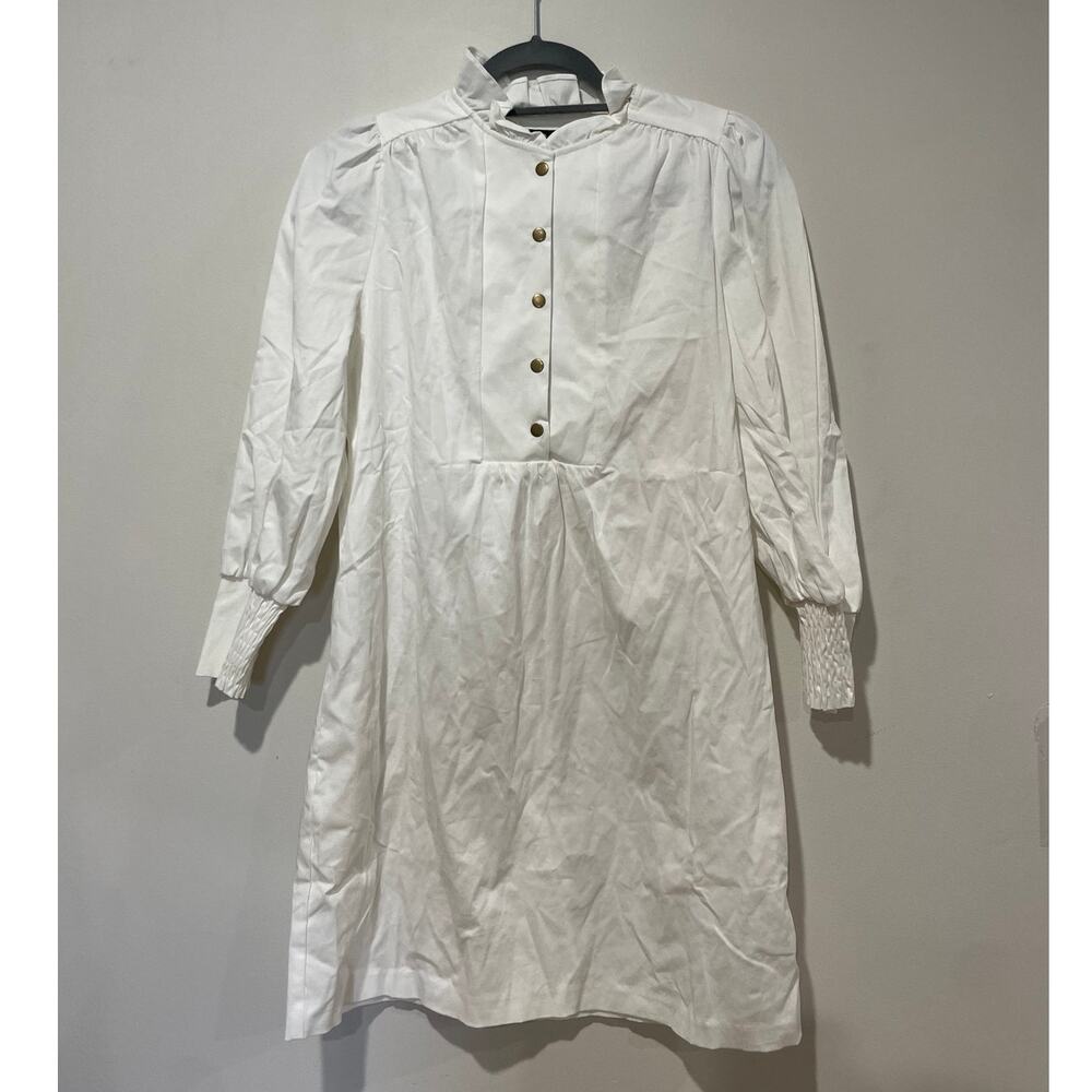 Pomander Place x Tuckernuck Claiborne Button Down Mini Shift Dress White XS
